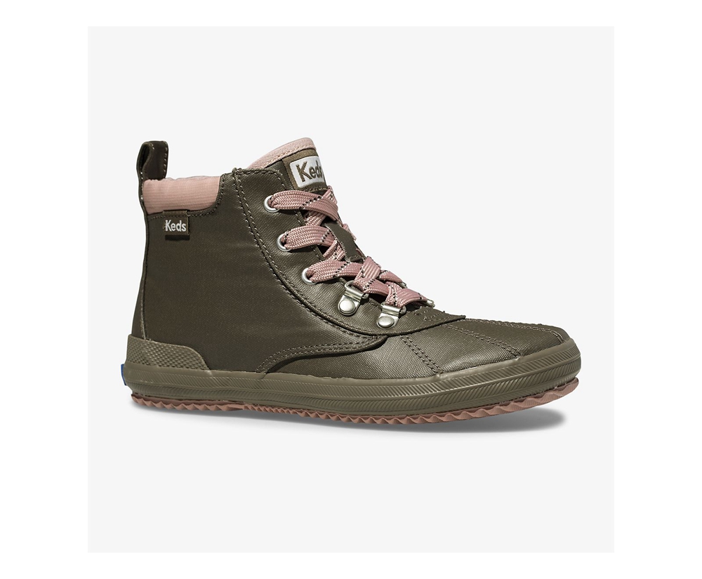 Μπότες Παιδικα - Keds Cyber Scout Coated Καμβας - Ελιά - CENSJ0587